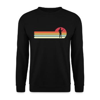 Retro Vintage Bass Gift for Dad, Funny Bass - Unisex Sweatshirt - black - Front - Alina (178cm) & Michal (187cm)