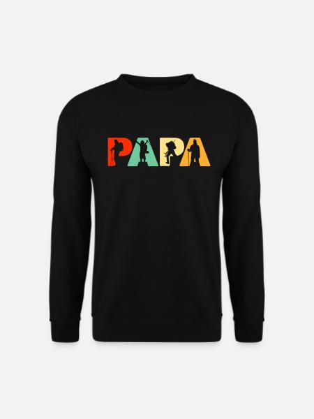 Climber Hiker Dad, Retro Papa Hiking Father's Gift - Unisex Sweatshirt - black