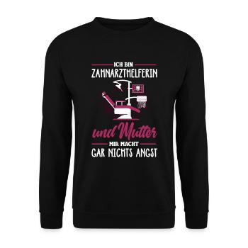 Zahnarzthelferin Mutter Zahnärztin Zahnarzt Zähne - Unisex Pullover - Schwarz - Vorne - Alina (178cm) & Michal (187cm)