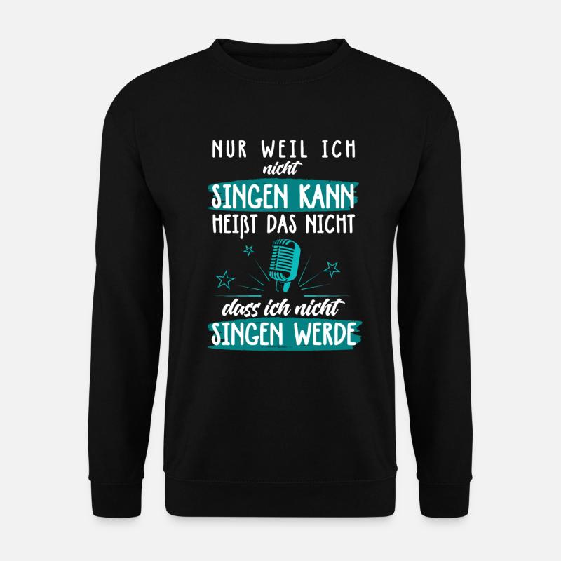 Karaoke Sängerin Sänger Musik Singen Mikrofon Bar - Unisex Pullover - Schwarz