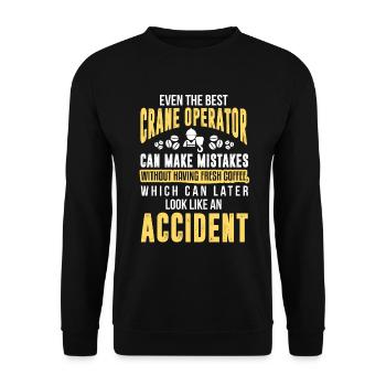 Kranfahrer Kran Kranführer Baustelle Arbeit - Unisex Pullover - Schwarz - Vorne - Alina (178cm) & Michal (187cm)
