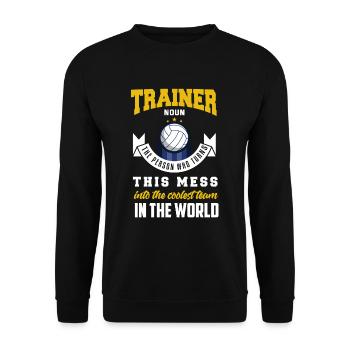 Volleyball Trainer Volleyballer Mannschaft Ball - Unisex Pullover - Schwarz - Vorne - Alina (178cm) & Michal (187cm)