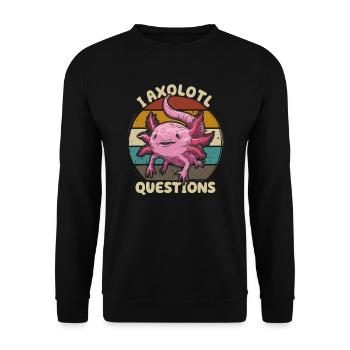 i axolotl Questions retro Axalotl sweet kawaii animal - Unisex Sweatshirt - black - Front - Alina (178cm) & Michal (187cm)