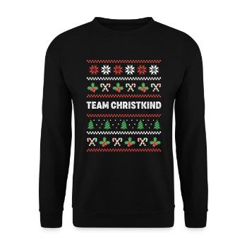 Team Christkind - Unisex Pullover - Schwarz - Vorne - Alina (178cm) & Michal (187cm)