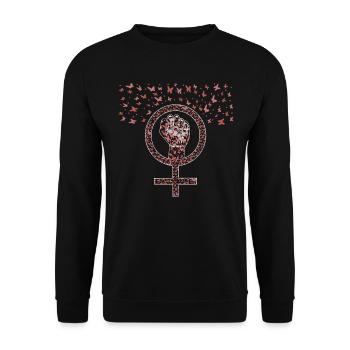 Féminisme Papillon Droits des femmes égaux - Sweat-shirt Unisexe - noir - Devant - Alina (178cm) & Michal (187cm)