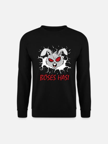 Böses Hasi - Lustiger Oster Hase Kaninchen - Unisex Pullover - Schwarz