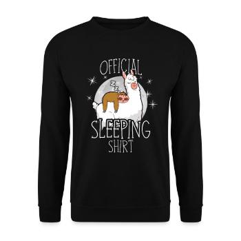 Chemise de couchage officielle Chemise de nuit Lama Sloth - Sweat-shirt Unisexe - noir - Devant - Alina (178cm) & Michal (187cm)