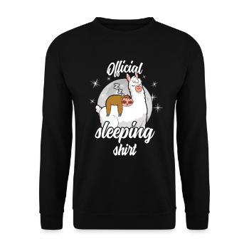 Chemise de couchage officielle Chemise de nuit Lama Sloth - Sweat-shirt Unisexe - noir - Devant - Alina (178cm) & Michal (187cm)