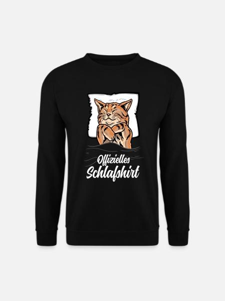 Offizielles Schlafshirt Katze Schlafanzug Katzen - Unisex Pullover - Schwarz