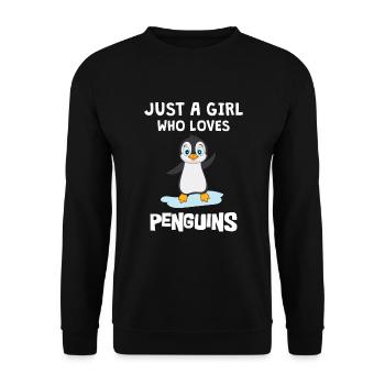Penguins Only A Girl Who Loves Penguins - Unisex Sweatshirt - black - Front - Alina (178cm) & Michal (187cm)