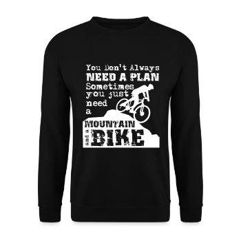Downhill Mountain Bike Just One Mountain And One Bike - Unisex Sweatshirt - black - Front - Alina (178cm) & Michal (187cm)