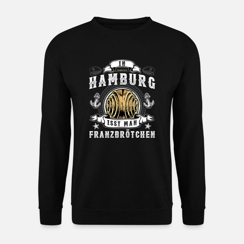 Franzbrötchen Hamburg Hamburch Gebäck Souvenir - Unisex Pullover - Schwarz