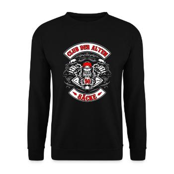 Club der alten Säcke 50 Jahre Geburtstag Herren - Unisex Pullover - Schwarz - Vorne - Alina (178cm) & Michal (187cm)