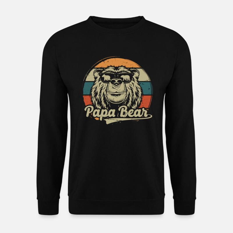 Papabear Vatertag Papa Retro Vintage - Unisex Pullover - Schwarz