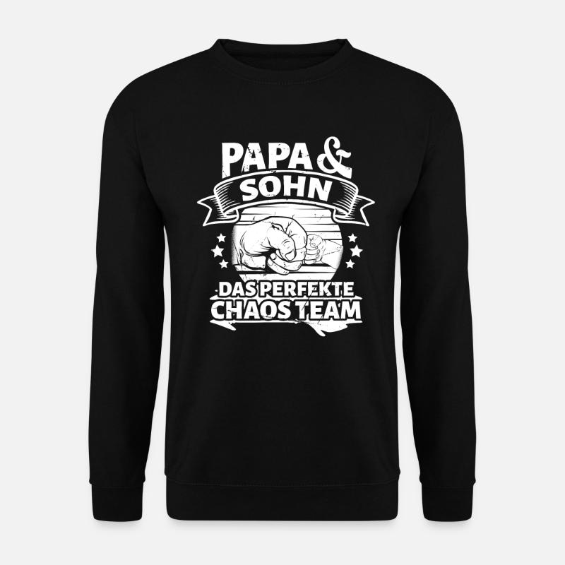 Papa Vater und Sohn - Unisex Pullover - Schwarz