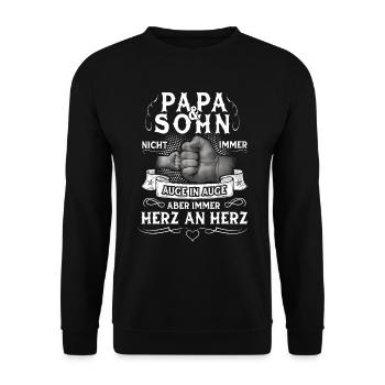 Papa Und Sohn Partnerlook Vater Vatertag Geschenk - Unisex Pullover - Schwarz - Vorne - Alina (178cm) & Michal (187cm)