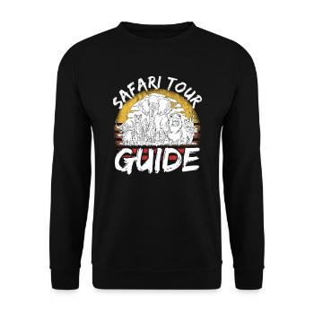 Safari Tour Guide Costume Africa Zoo Tour Tour - Sweat-shirt Unisexe - noir - Devant - Alina (178cm) & Michal (187cm)