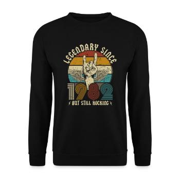 Jahrgang 1982 geboren Legendär seit 1982 - Unisex Pullover - Schwarz - Vorne - Alina (178cm) & Michal (187cm)