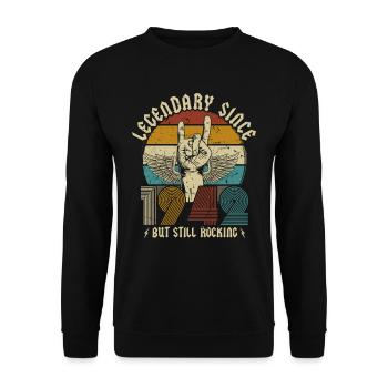 1942 Vintage 80 Anniversaire Rétro - Sweat-shirt Unisexe - noir - Devant - Alina (178cm) & Michal (187cm)