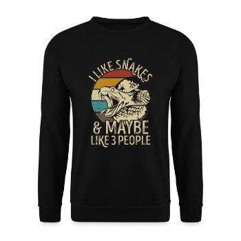 Serpent serpent rétro vintage drôle dicton - Sweat-shirt Unisexe - noir - Devant - Alina (178cm) & Michal (187cm)