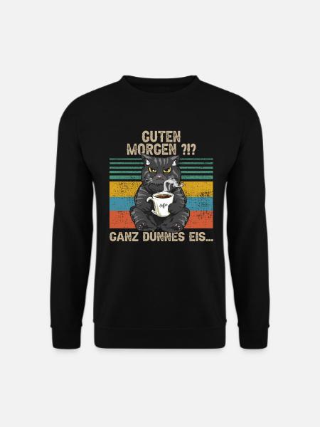 Guten Morgen Ganz Dünnes Eis Bär Kaffee - Unisex Pullover - Schwarz