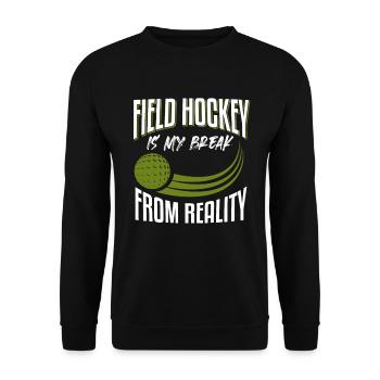 Field Hockey Hockey Player Feldhockey - Unisex Pullover - Schwarz - Vorne - Alina (178cm) & Michal (187cm)