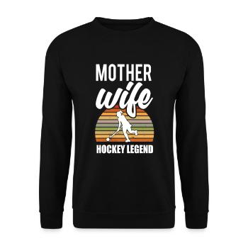 Field Hockey Hockey Player Feldhockey Mutter - Unisex Pullover - Schwarz - Vorne - Alina (178cm) & Michal (187cm)