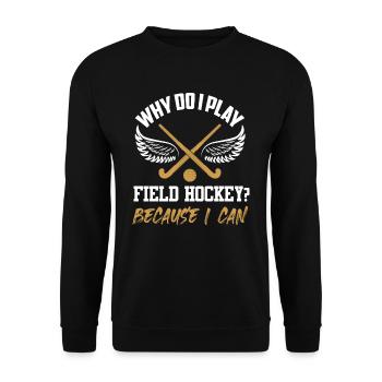 Field Hockey Hockey Player Feldhockey - Unisex Pullover - Schwarz - Vorne - Alina (178cm) & Michal (187cm)