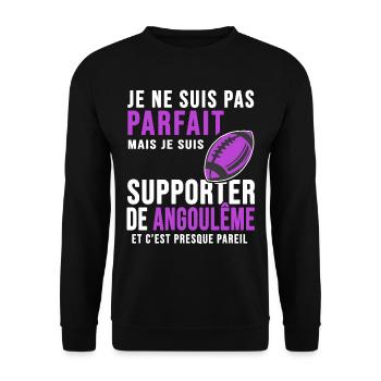 supporter rugby stade angoulême club rugby SA XV - Sweat-shirt Unisexe - noir - Devant - Alina (178cm) & Michal (187cm)