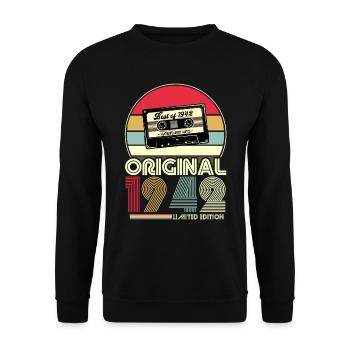 1942 Vintage 80 Anniversaire Rétro - Sweat-shirt Unisexe - noir - Devant - Alina (178cm) & Michal (187cm)