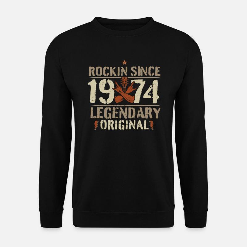 1974 48 Jahre Rock and Roll Geburtstag Geschenk - Unisex Pullover - Schwarz