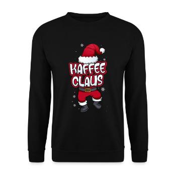 Kaffee Claus Weihnachtsmann Kostüm Familien Outfit - Unisex Pullover - Schwarz - Vorne - Alina (178cm) & Michal (187cm)