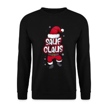 Sauf Claus Weihnachtsmann Kostüm Familien Outfit - Unisex Pullover - Schwarz - Vorne - Alina (178cm) & Michal (187cm)