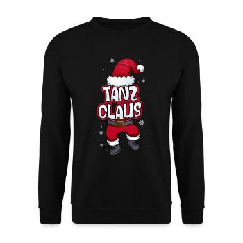 Tanz Claus Weihnachtsmann Kostüm Familien Outfit - Unisex Pullover - Schwarz - Vorne - Alina (178cm) & Michal (187cm)