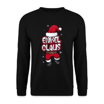 Enkel Claus Weihnachtsmann Kostüm Familien Outfit - Unisex Pullover - Schwarz - Vorne - Alina (178cm) & Michal (187cm)