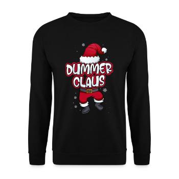 Dummer Claus Weihnachtsmann Kostüm Familien Outfit - Unisex Pullover - Schwarz - Vorne - Alina (178cm) & Michal (187cm)
