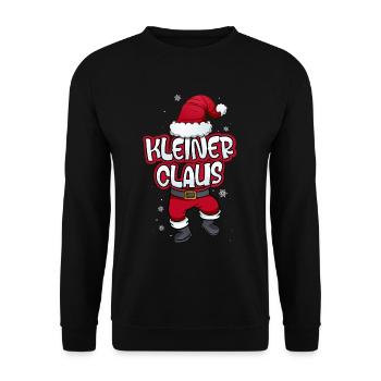 Kleiner Claus Weihnachtsmann Kostüm Familien - Unisex Pullover - Schwarz - Vorne - Alina (178cm) & Michal (187cm)
