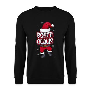 Böser Claus Weihnachtsmann Kostüm Familien Outfit - Unisex Pullover - Schwarz - Vorne - Alina (178cm) & Michal (187cm)
