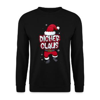 Dicker Claus Weihnachtsmann Kostüm Familien Outfit - Unisex Pullover - Schwarz - Vorne - Alina (178cm) & Michal (187cm)