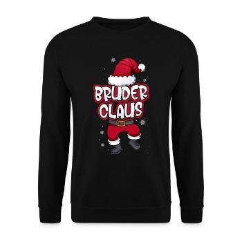 Bruder Claus Weihnachtsmann Kostüm Familien Outfit - Unisex Pullover - Schwarz - Vorne - Alina (178cm) & Michal (187cm)