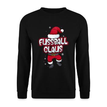 Fußball Claus Weihnachtsmann Kostüm Familien - Unisex Pullover - Schwarz - Vorne - Alina (178cm) & Michal (187cm)