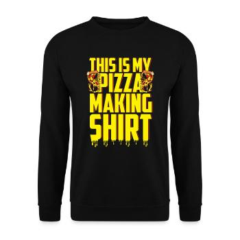 This is my Pizza Making Shirt Pizza Baker - Unisex Sweatshirt - black - Front - Alina (178cm) & Michal (187cm)
