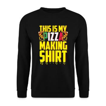 This is my Pizza Making Shirt Pizza Baker - Unisex Sweatshirt - black - Front - Alina (178cm) & Michal (187cm)