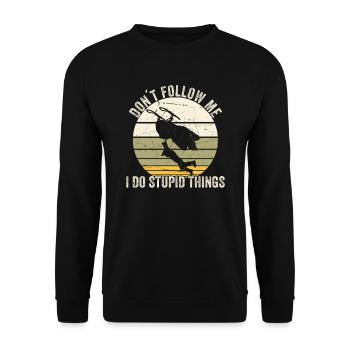 Snowmobile Snowmobiling sled motor sled - Unisex Sweatshirt - black - Front - Alina (178cm) & Michal (187cm)