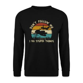 Snowmobile Snowmobiling sled motor sled retro - Unisex Sweatshirt - black - Front - Alina (178cm) & Michal (187cm)