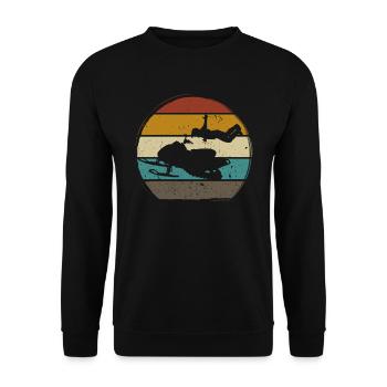 Snowmobile Snowmobiling sled motor sled retro - Unisex Sweatshirt - black - Front - Alina (178cm) & Michal (187cm)