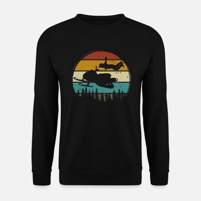 Snowmobile Snowmobiling sled motor sled retro - Unisex Pullover - Schwarz