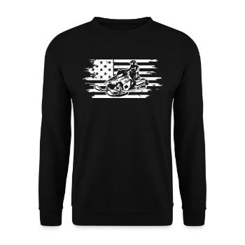 Snowmobile Snowmobiling sled motor sled - Unisex Sweatshirt - black - Front - Alina (178cm) & Michal (187cm)