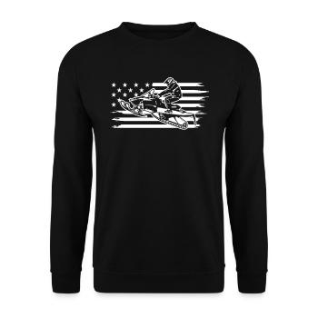 Snowmobile Snowmobiling sled motor sled - Unisex Sweatshirt - black - Front - Alina (178cm) & Michal (187cm)