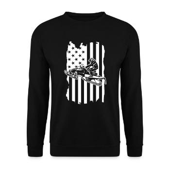 Snowmobile Snowmobiling sled motor sled - Unisex Sweatshirt - black - Front - Alina (178cm) & Michal (187cm)